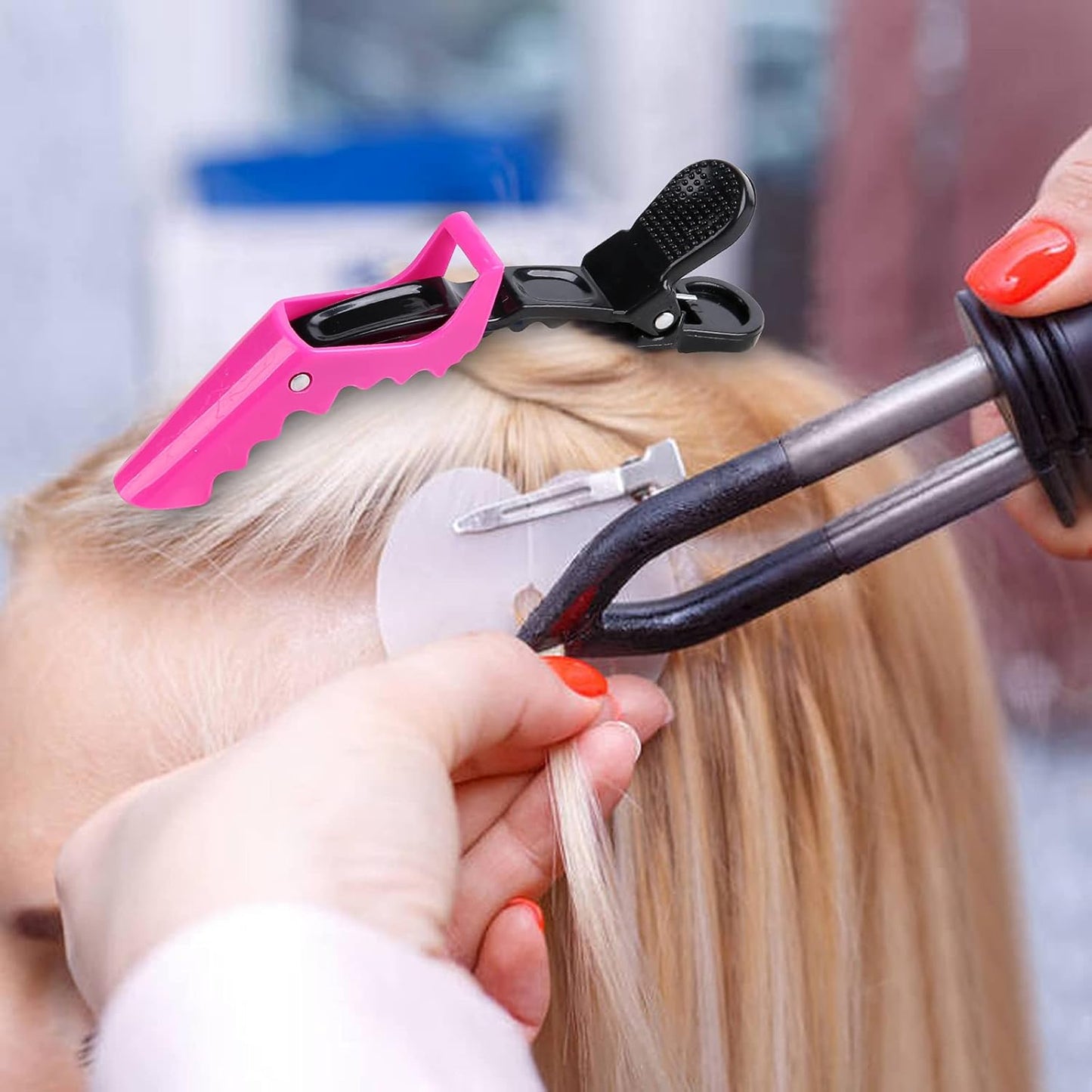 HH&LL Hair Clips for Women – Wide Teeth & Double-Hinged Design – Alligator Styling Sectioning Clips of Professional Hair Salon Quality - 10Pack (RROYG)