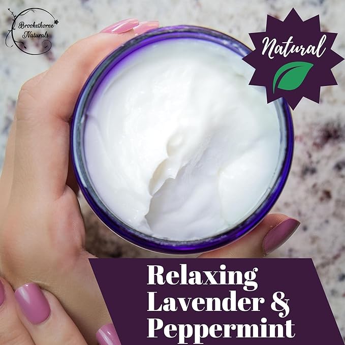 Relax Therapeutic Massage Lotion – All Natural Enriched with Lavender & Peppermint Essential Oils Perfect for Massage Therapy - Massage Cream for Full Body Massage - Brookethorne Naturals 8oz