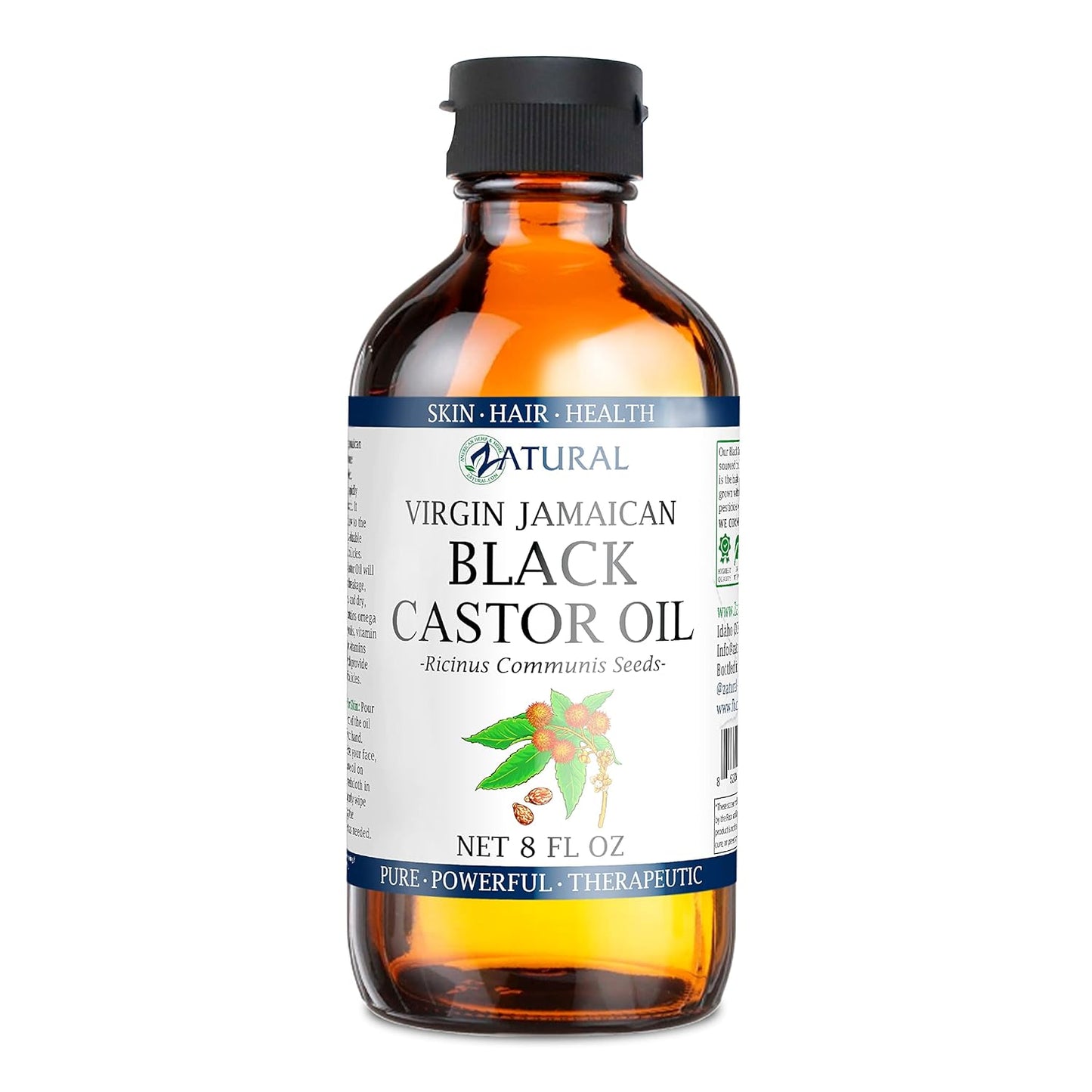 Zatural Black Castor Oil_100% Pure Tropic Jamaican Black Castor Oil (8 Ounce)