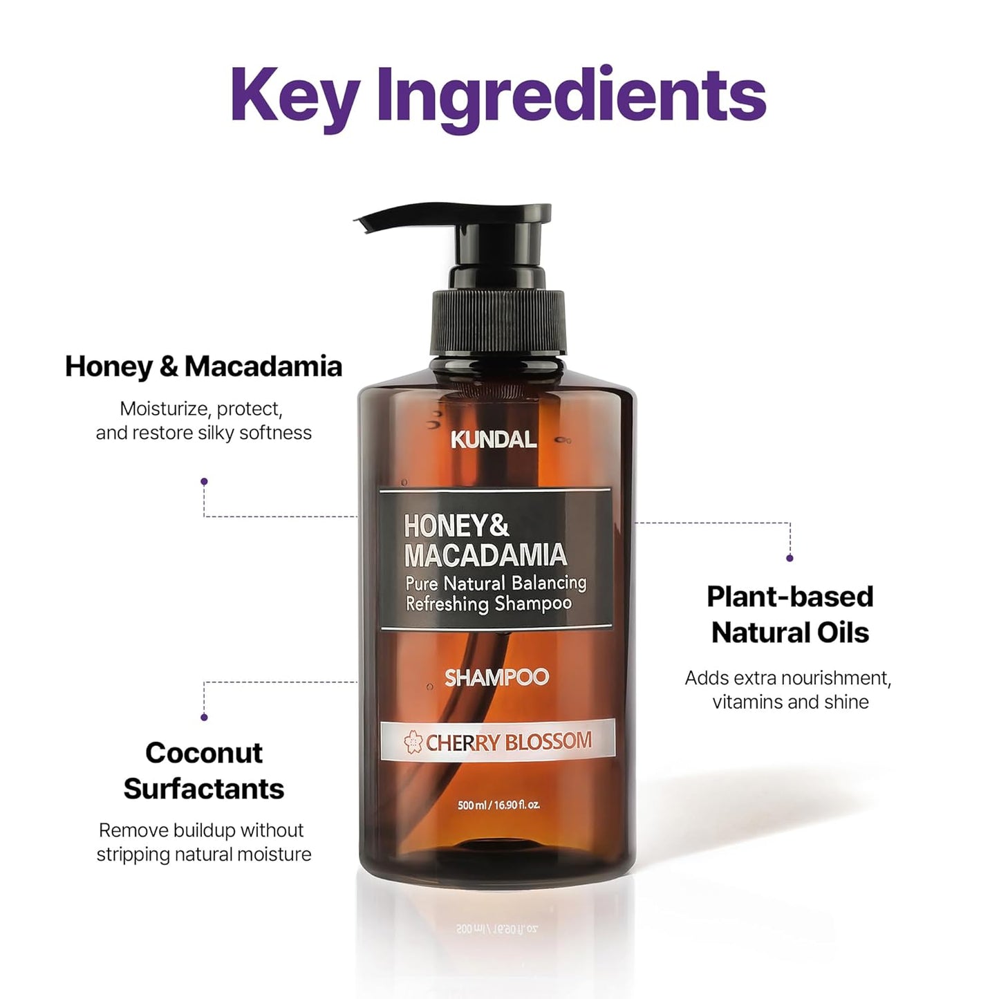 KUNDAL Korean Shampoo and Conditioner Set [Pink Grapefruit] Salon-quality, Long Lasting Scent, Moisturizing, Sulfate-Free, Argan & Macadamia Oil, Korean Hair care, For all hair types, 16.9 fl oz each