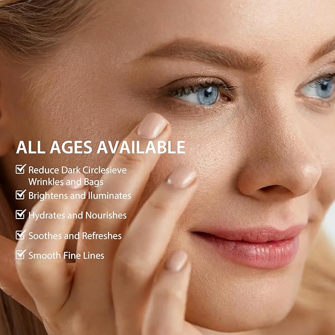 Soulight 5% Caffeine Eye Serum for Anti Aging | Reduce Dark Circles, Puffiness, Fine Lines & Wrinkles | Hyaluronic Acid & Niacinamide Moisturizer with 360° Massage Ball | Eye Balm for Men & Women