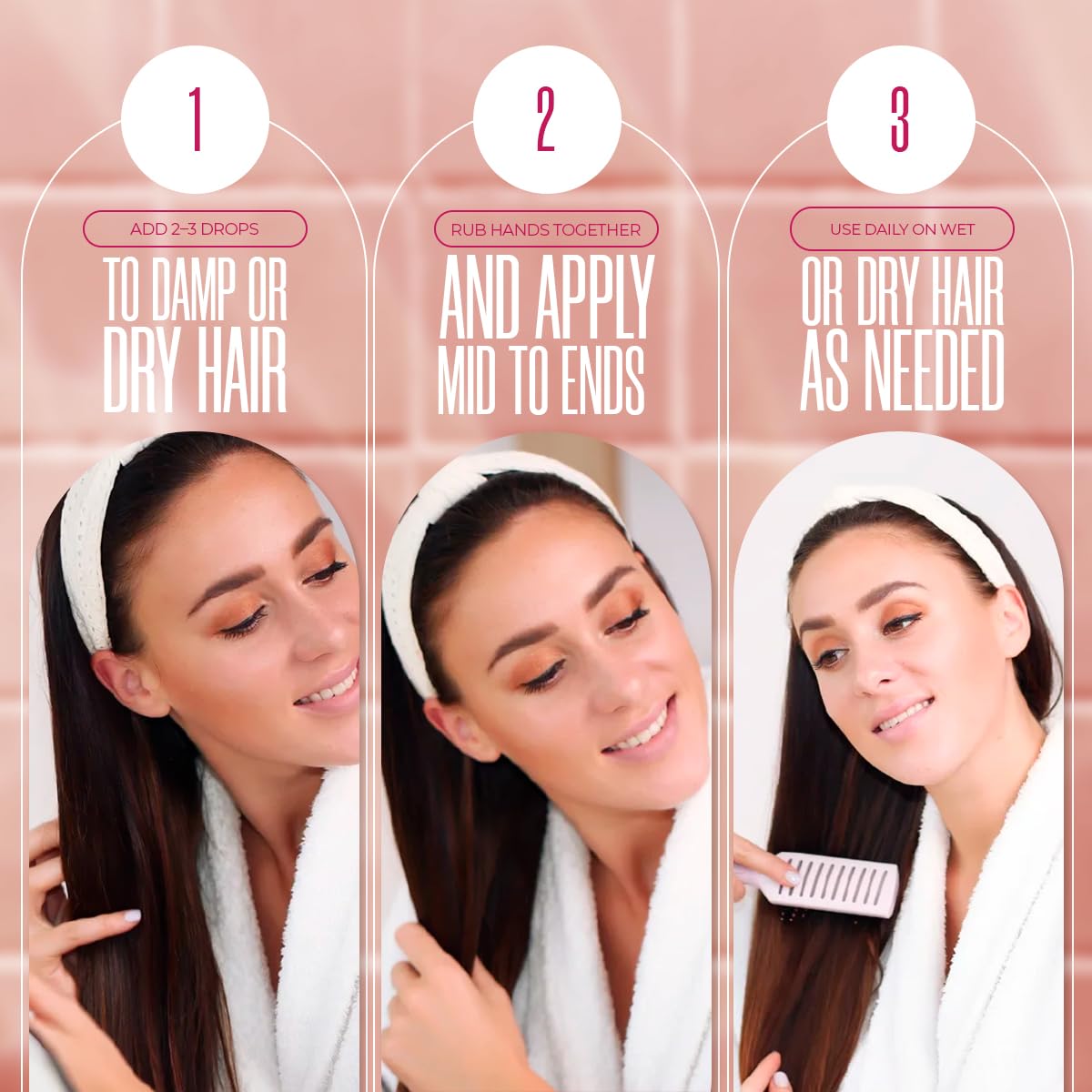 Weightless Shine Hair Serum Oil 1 fl oz – Squalane, Avocado & Argan – 48-Hr Hydration, Frizz Tamer, Heat + UV Shield up to 450 °F – Non-Greasy, Paraben & Cruelty-Free Pump Dispenser