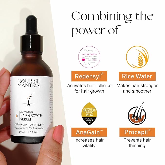 Nourish Mantra Eyebrow Growth Serum 10 ml and Advanced Hair Regrowth Serum 50ml