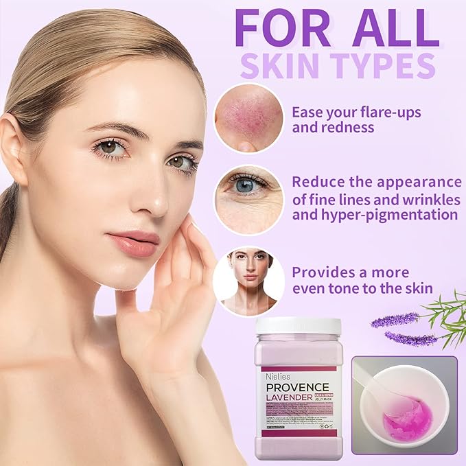 Lavender + Chamomile Patel Jelly Mask, Facial Skin Care- Collagen Peel-Off Jelly Mask Set For Facials, Face Mask For Instant Hydration, Vegan Peel Off Face Mask, For Anti-Aging