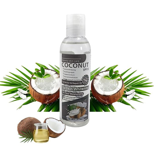 Elitzia Coconut Oil Hair Spa Skin Care Massage Oil Conditoner Liquid Skin Nourish Moisturier Makeup Remover Fix Flyaways Versatile Base Oil Face Body Pure Natural 3.99fl.oz