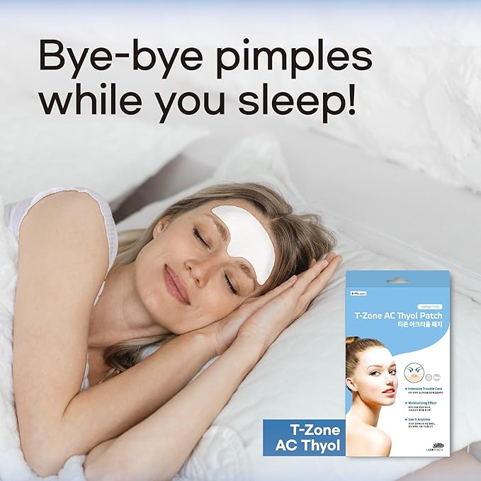 Labottach Forehead Pimple Treatment Patches for face Hydrating Moisturizer, Dead Skin Care, Acne Spot Care Mask 4 Large Size Olive Leaf Extract, Tea Tree, up To 8 Hours