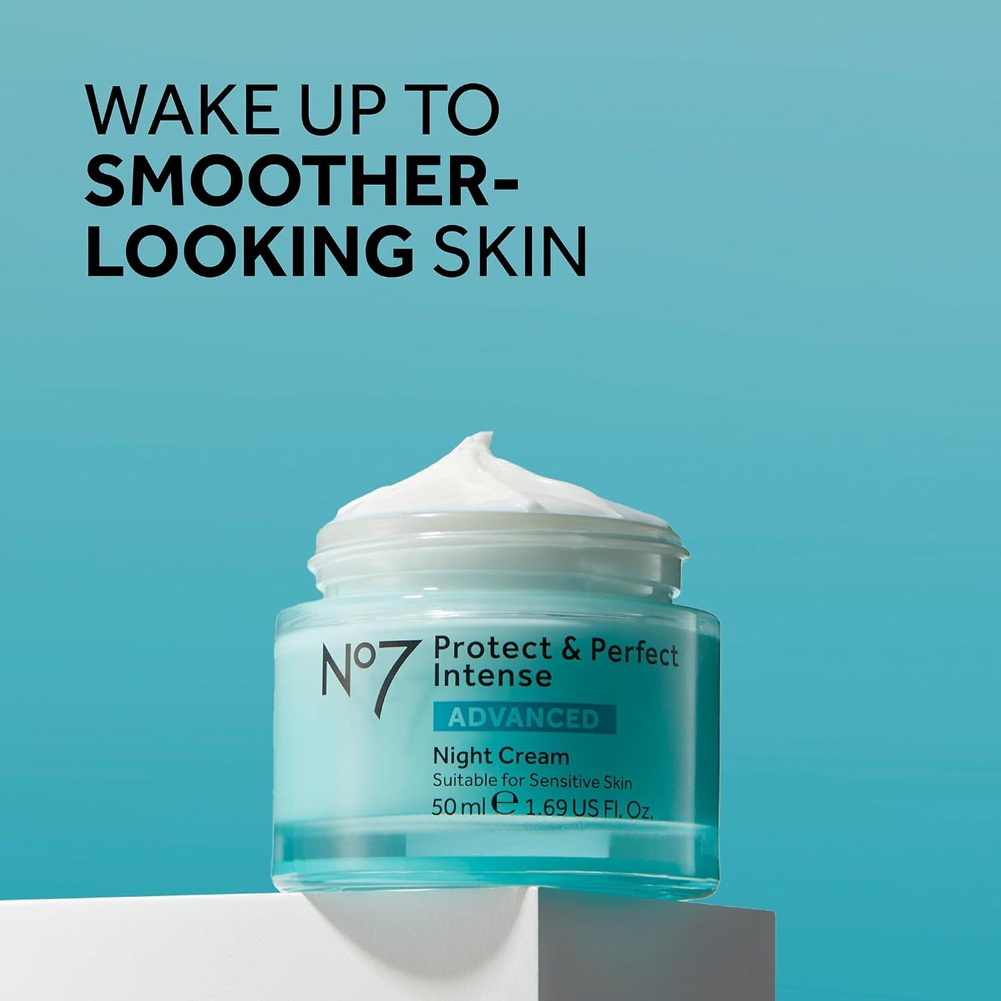 No7 Protect & Perfect Intense Advanced Night Cream - Vitamin E & Shea Butter Face Cream - Fine Line Reducing Moisturizer with Collagen Peptide Technology (1.69 fl oz)