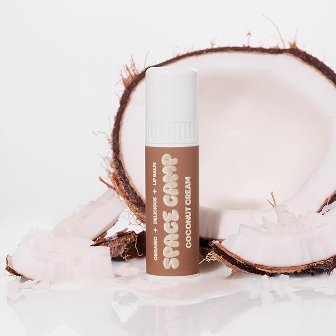 Space Camp Wellness Jumbo Lip Balm - Coconut Cream Organic Flavored Balm (2 Pack)
