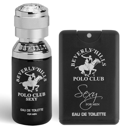 Beverly Hills Polo Club BHPC Men's Eau De Toilette Bonus Pack | Sexy Scent | Long-Lasting Fragrance with Portable Pocket Spray