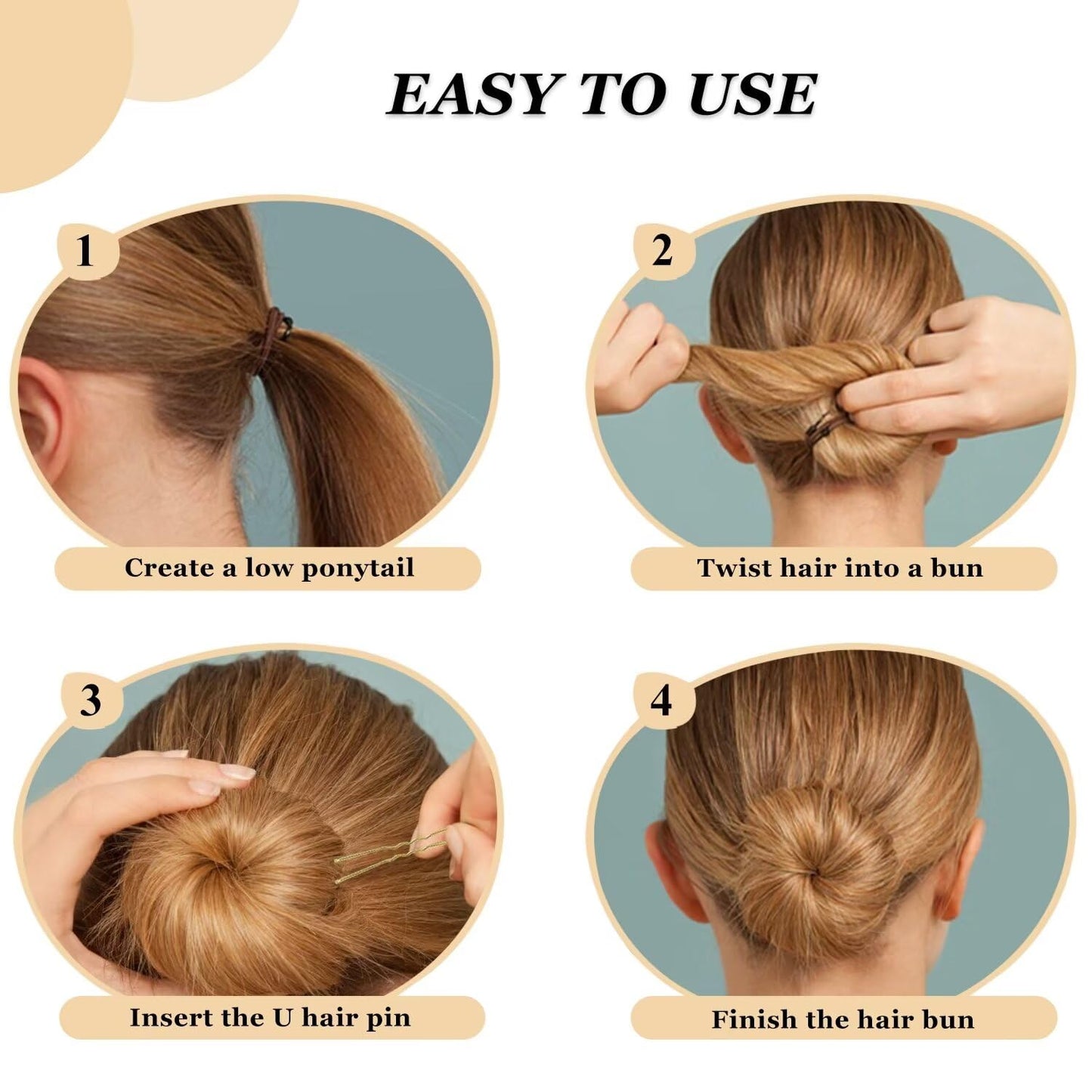 U Shaped Hair Pins, AITRAI 240Pcs Blonde Hair Pins Bun Pins U Bobby Pins for Women with Storage Box, 2.4inch