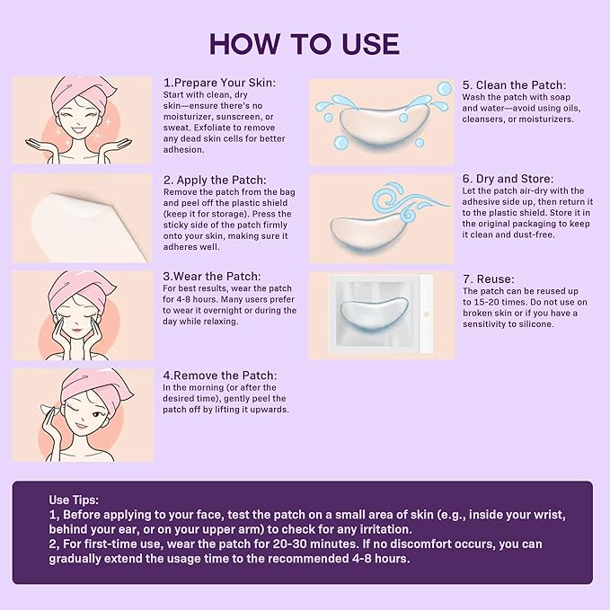 ACADA Anti Wrinkle Patches – Reusable Silicone Face Patches for Forehead Eyes Mouth Neck and Chest Wrinkle Patches for Firming & Lifting (Gel Patches 11pcs)