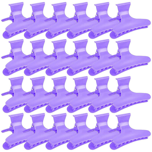 Ondder 24 Pcs Purple Butterfly Hair Clamps Clips Hair Claw Clips Salon Pro Section Clip for Styling, Sectioning, Cutting, Coloring Hair Clips Hairdressing Salon Tool Hair Accessories for Women Girls