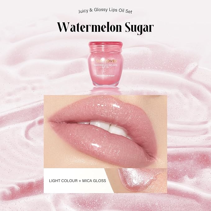 2PCS Honey Lip Oil Set, Bee Balm Lip Balm Honey Pot Lip Treatment, Clear Lip Oil Lip Moisturizer for Very Dry Lips, Hydrating Lip Oil Gift Set, Nourishing Lip Glow Oil Lip Repair Lip Care Products