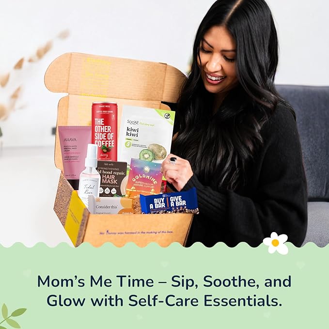 Vegan Wellness & Beauty Gift Box – Immune Support Powder, Protein Bars, Hydration Mist, Hair Mask, Hand Cream & Kiwi Mask – Ideal Gift for Moms, Women & Self-Care Lovers