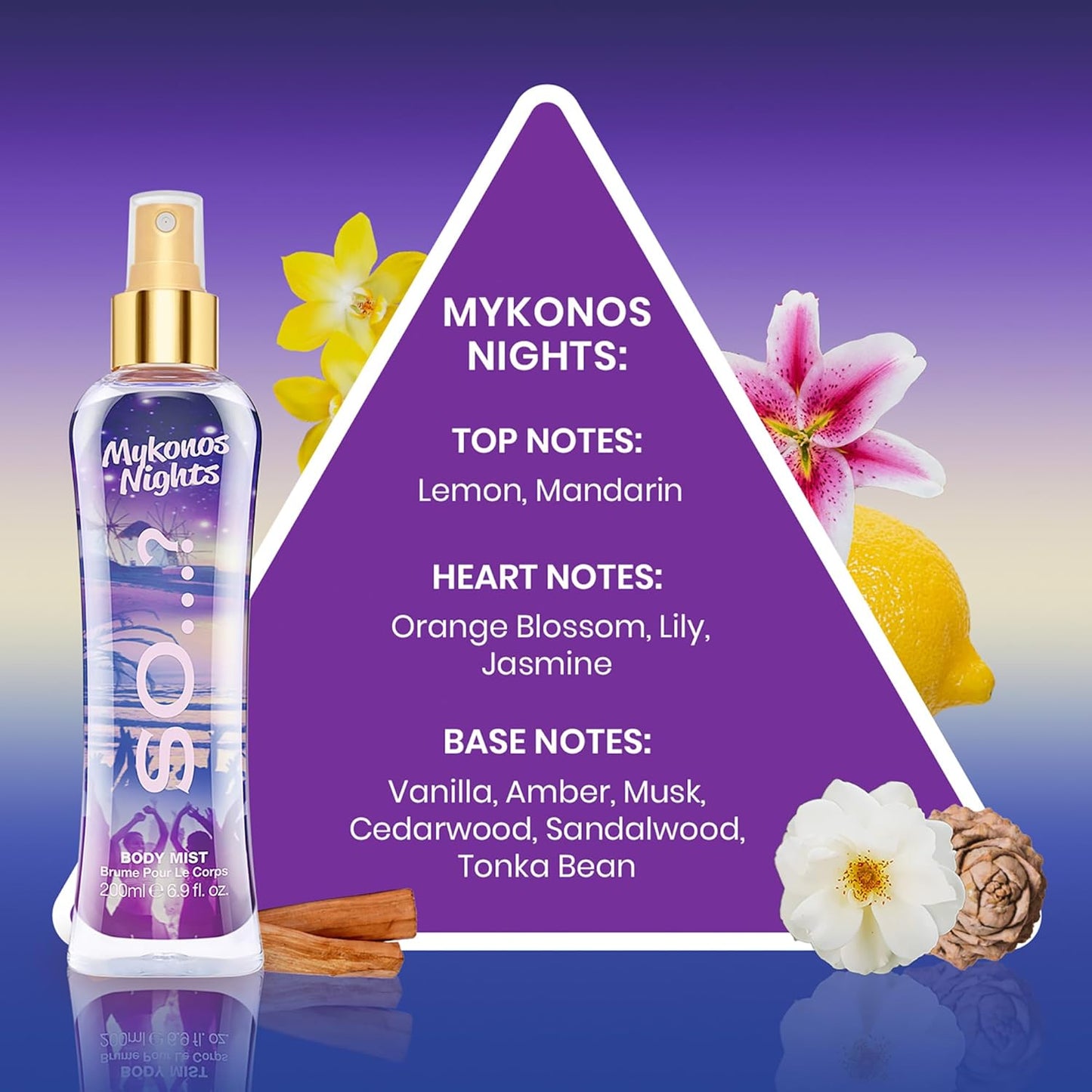 So...? Mykonos Nights Body Mist for Women - 6.9 oz Body Mist - Pack of 3