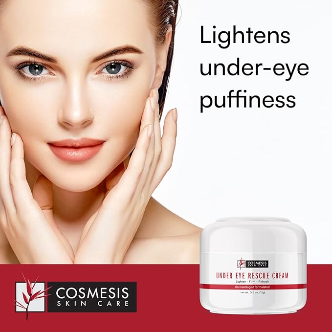 Cosmesis Under Eye Rescue Cream: Minimizes Puffiness, Fights Aging & Environmental Damage with Antioxidant Tea Blend, 0.5 oz (15g)