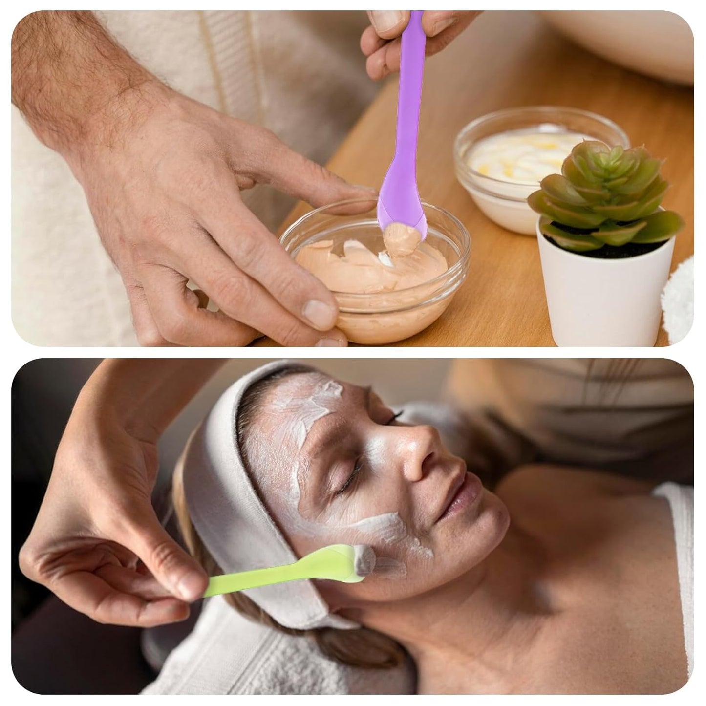 6Pcs 5inch Makeup Scoops 5 Color Plastic Beauty Spoon Facial Cream Brush Cosmetic Spatula Mask Mixing Spoon Reusable Facial Skin Care Tools for Lotions Moisturizers DIY Cream Mixing and Sampling