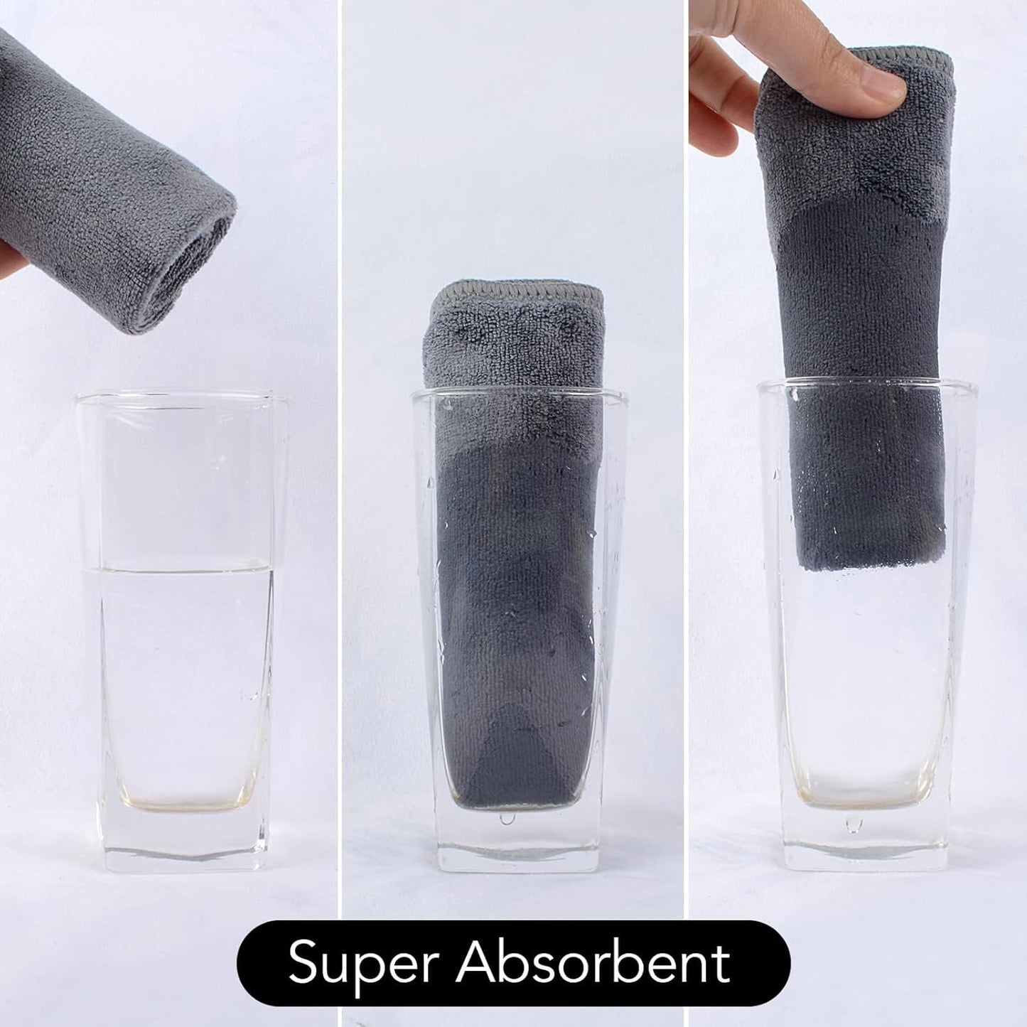 SINLAND Microfiber Facial Cloths Fast Drying Washcloth 12inch x 12inch Grey 6 pack …