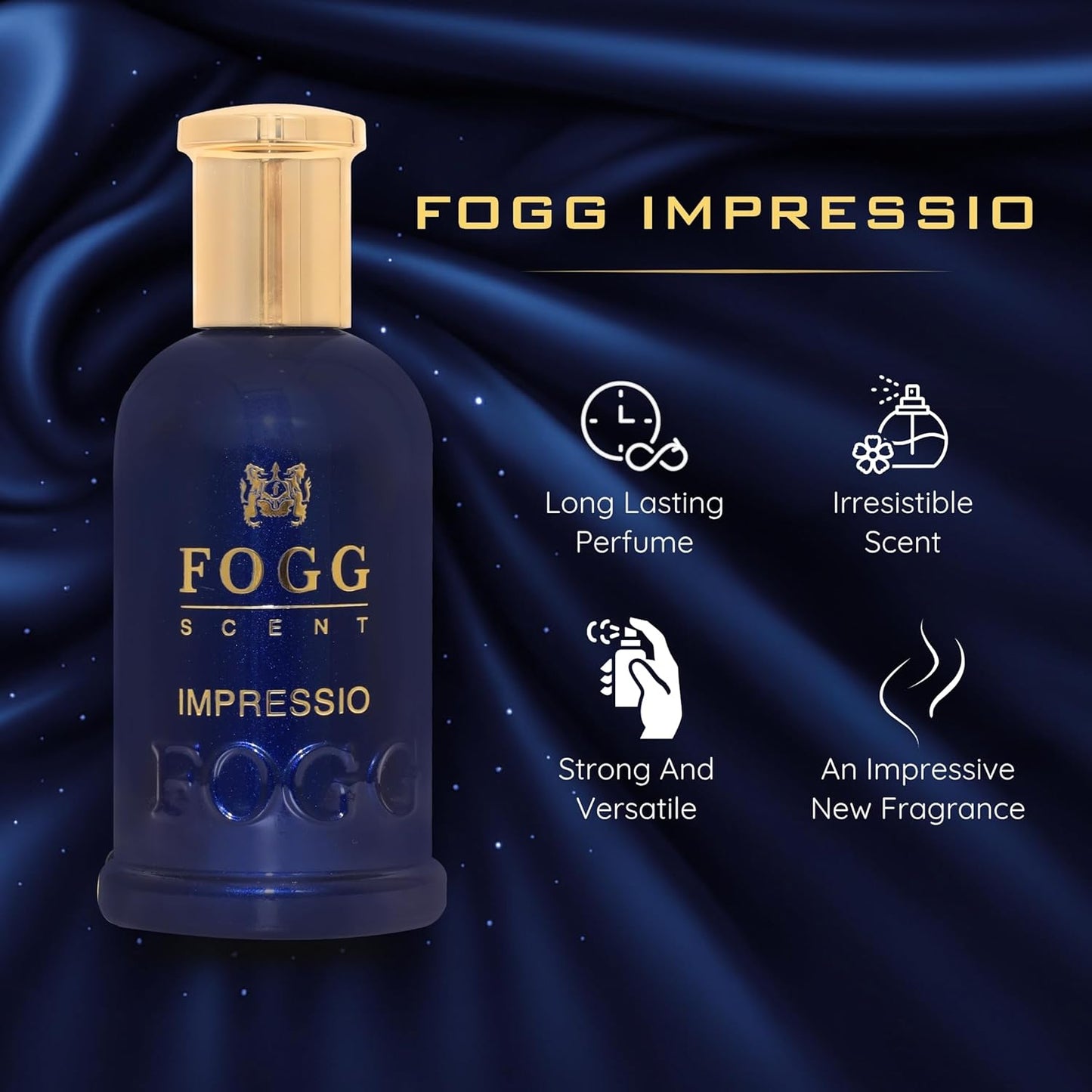 FOGG Impressio Eau de Parfum for Men – Long-Lasting Perfume with Woody & Citrus Notes | Strong, Masculine Fragrance for Office, Party & Daily Wear – 100 ml