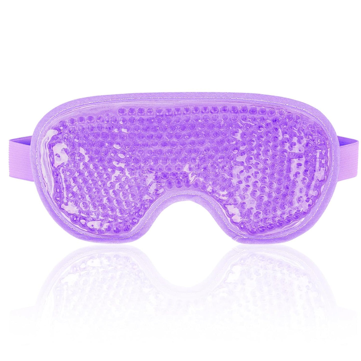 NEWGO Cooling Gel Eye Mask - Reusable Cold Pack for Puffy Eyes, Dark Circles, Migraine, Stress Relief - Purple With Soft Plush Backing