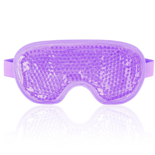 NEWGO Cooling Gel Eye Mask - Reusable Cold Pack for Puffy Eyes, Dark Circles, Migraine, Stress Relief - Purple With Soft Plush Backing