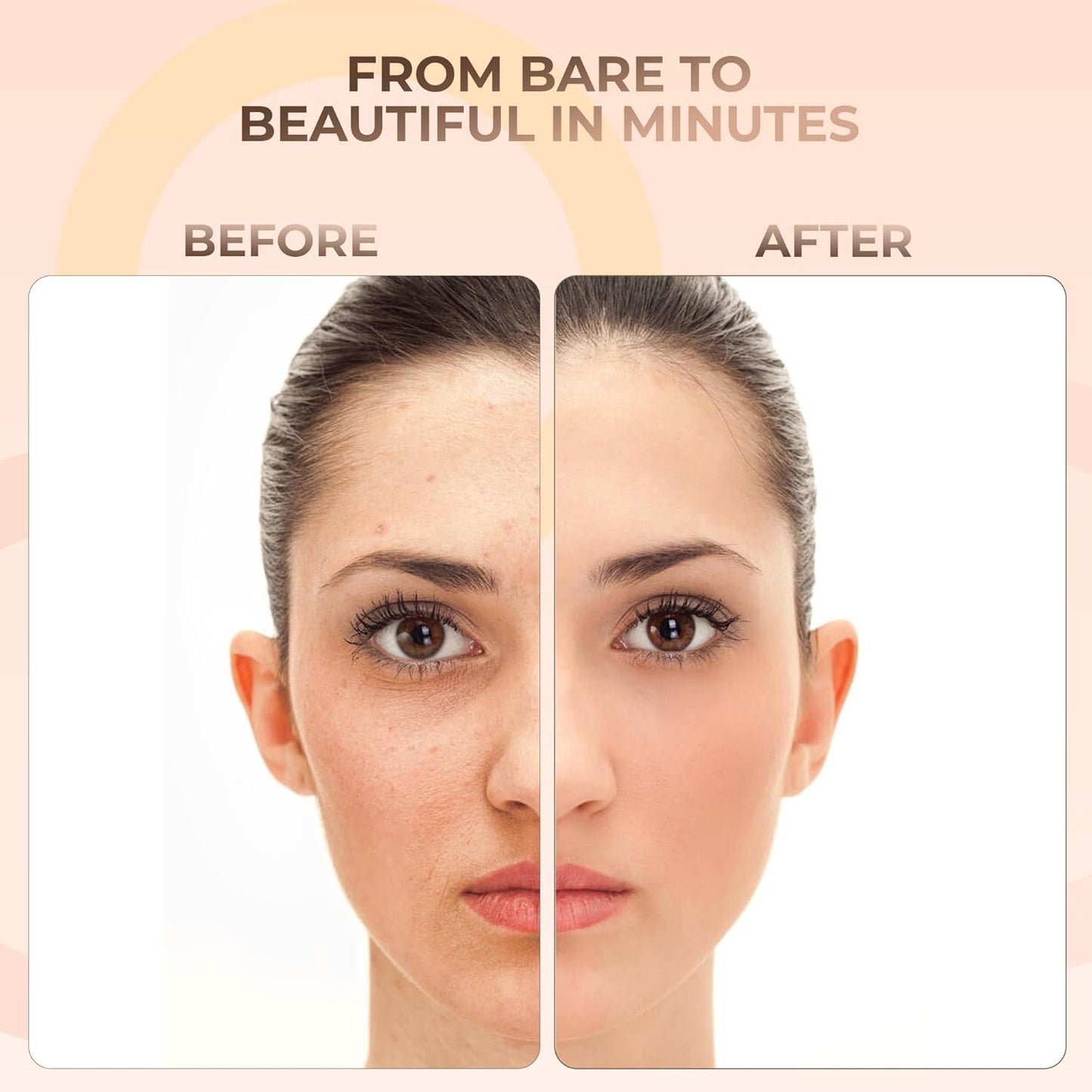 ULTIMATE KIT (WARM- Neutral Shade, Most Popular) Full Size Mineral Makeup Set Matte Foundation Kit Bare Face Sheer Powder Cover