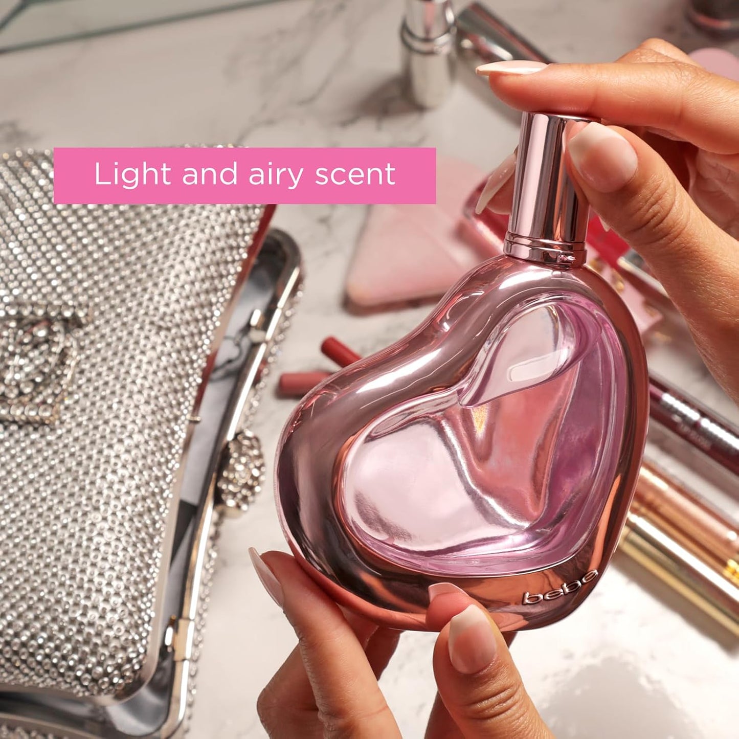 Bebe Sheer Eau de Parfum Spray for Woman - Long Lasting Amber Floral Womens Fragrance - Notes of Citrus Cocktail, Pink Peony and Sandalwood Perfume for Women - 3.4 oz