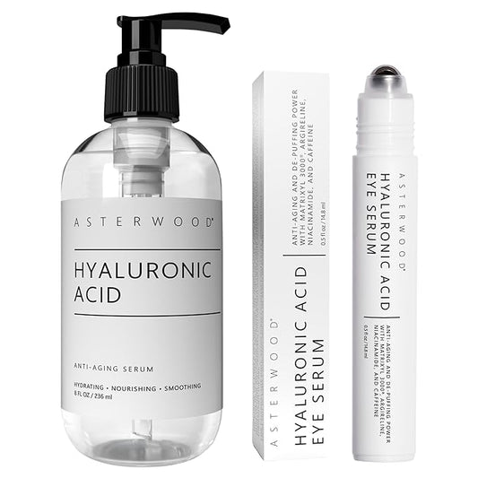 Asterwood Hyaluronic Acid Serum (8 oz) + Hyaluronic Acid Eye Serum