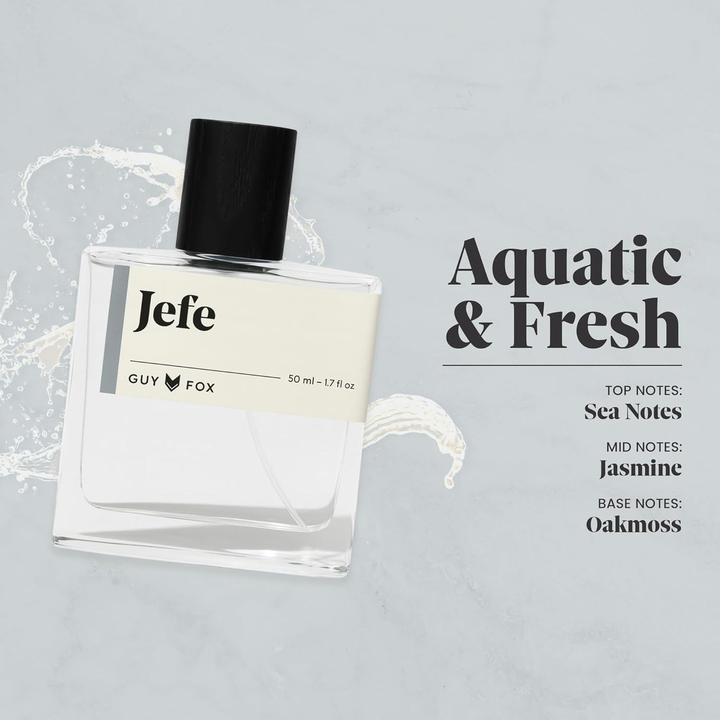 GUY FOX - Jefe - Cologne For Men | Mandarin Orange, Sea Notes & Oakmoss | Fresh, Aquatic Men's Cologne | Men's Fragrance | 1.7 Fl Oz