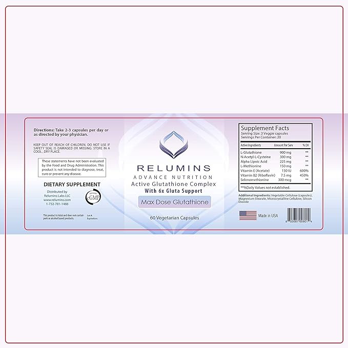 Relumins Advance White Active Glutathione Complex 6X Boosters- 60 Capsules 30 Bottles