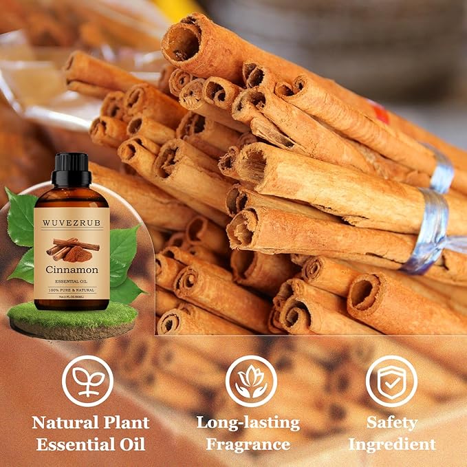 Cinnamon Essential Oils 60ML, Pure Cinnamon Essential Oil for Aromatherapy Diffuser - 2 Fl Oz