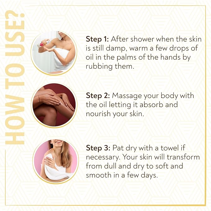 Daily Skin Moisturizing Body Oil with Apricot, Jojoba, Avocado & Vitamin E Oil | Hydrating & Nourishing for all Skin types | After Shower oil 8oz Vanilla Sugar Scented