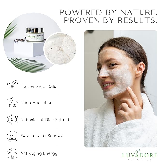 Flawless Fruits Antioxidant Mask – Lavender and Peach Face Masks Skincare Enriched with Red Wine, Green Tea Extracts – Revitalizing CoQ10 Hydrating Face Mask Improves Elasticity