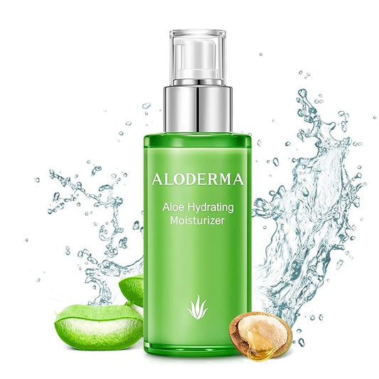 Aloderma 71% Organic Aloe Vera Hydrating Face Moisturizer for Soft and Nourished Skin - Light and Oil-Free Aloe Vera Moisturizer with Hyaluronic Acid for Soothing Hydration - Face Lotion, 3.5oz