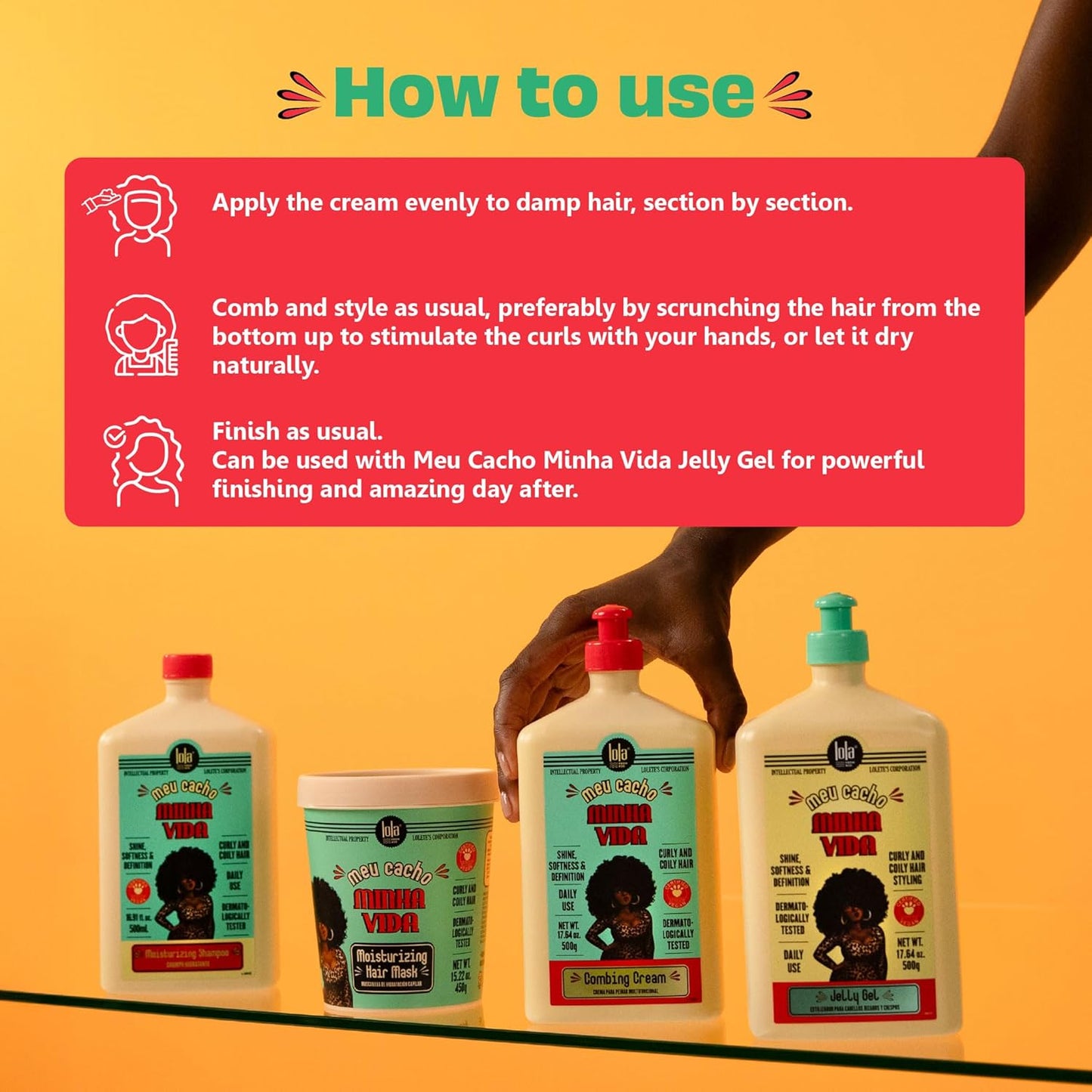 Lola From Rio – Meu Cacho Minha Vida – Curl Defining Cream for Soft, Bouncy Curls & Waves – Lightweight Moisturizing Curl Enhancer – 17.6 fl oz