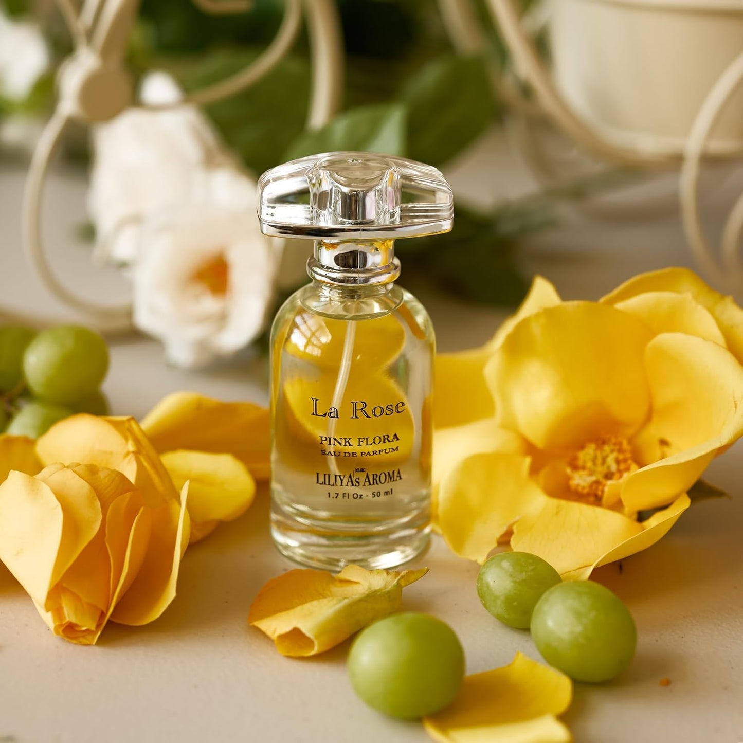 Liliya's Aroma La Rose Eau De Parfum for Women – Magnolia & Rose Fragrance – 1.7 Fl Oz | Elegant Floral Perfume with Tangerine, Bergamot, Peony & Vanilla | Long Lasting Luxury Scent