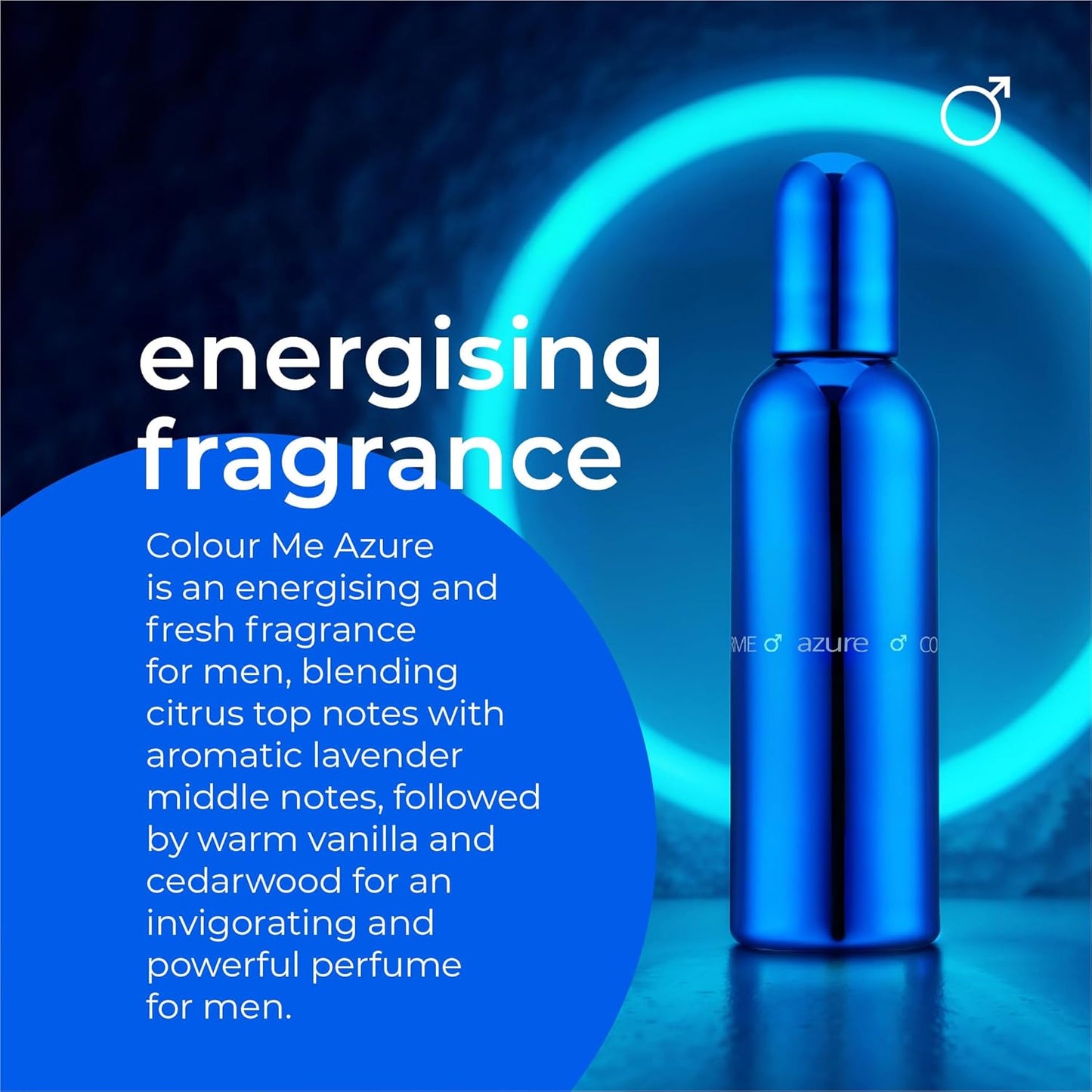 COLOUR ME Azure Perfume. 100ml Eau de Parfum Men, Luxury Fragrance - Aftershave, Long Lasting Perfumes for Men by Milton-Lloyd