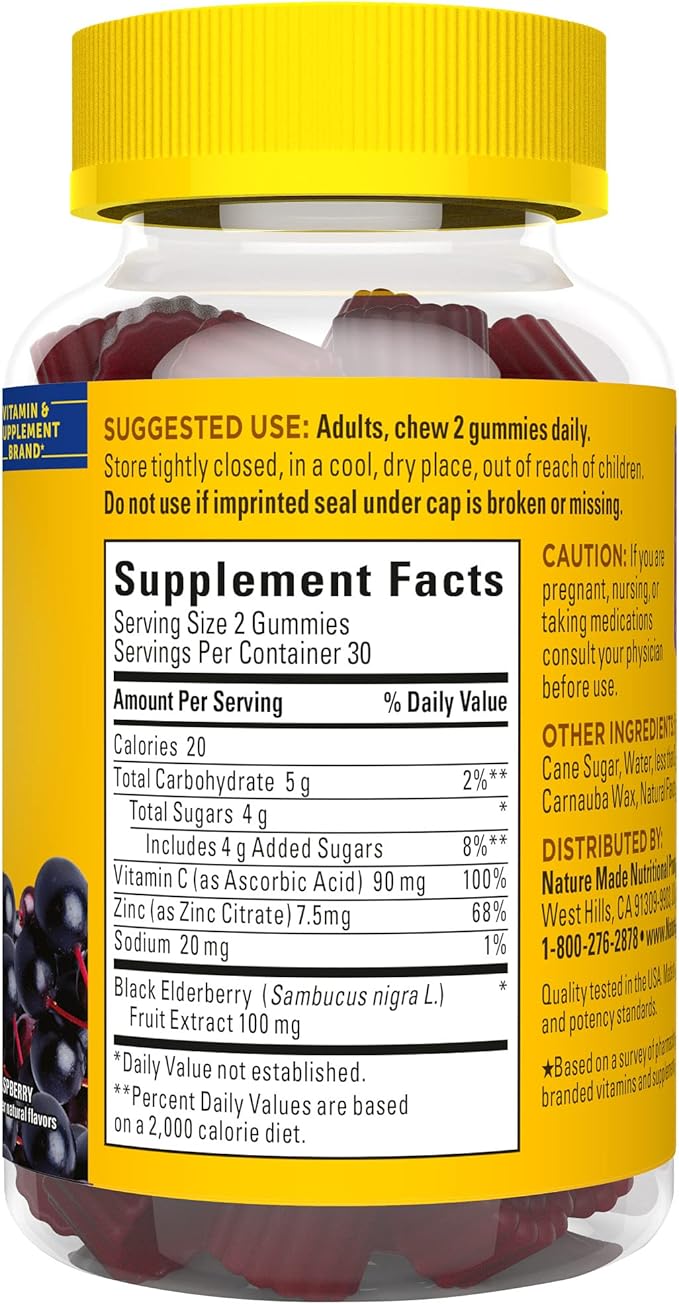 Nature Made Elderberry with Vitamin C 60 Elderberry 30 Day