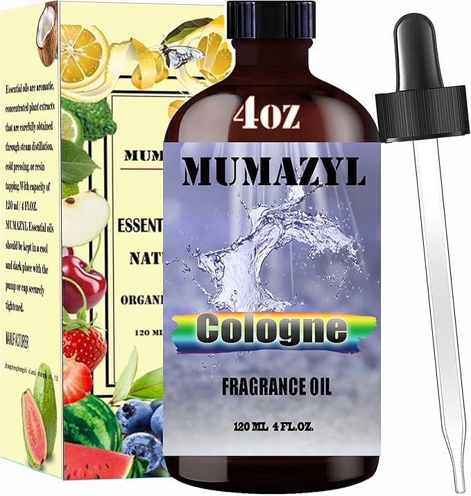 Cologne Fragrance Oil, Cologne Oil 4 Fl Oz 120ML for Diffuser Humidifier Yoga Cleaning DIY Candle Soap Making Essential Oil