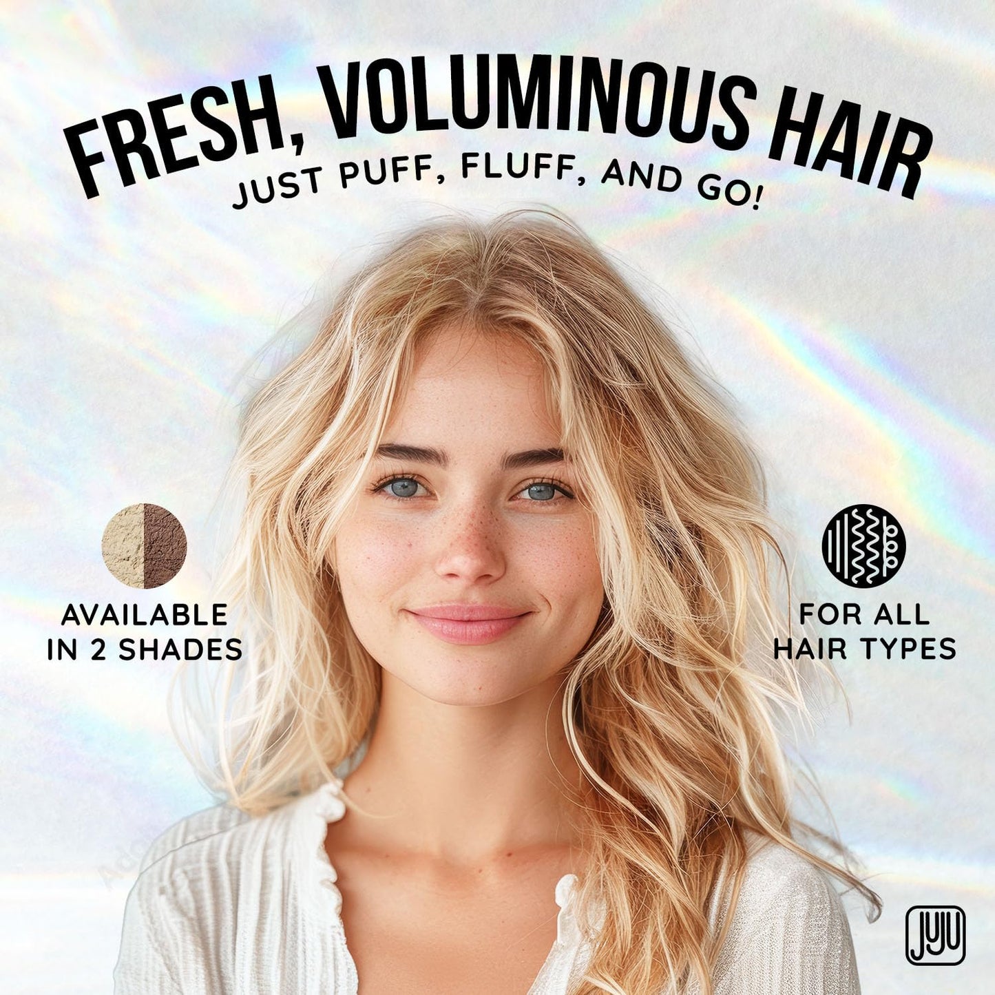 Juju Styling Texture Powder & Travel Size Dry Shampoo for Women & Men Pump 2 Oz (Light) - Non Aerosol Dry Shampoo for Women, Hair Texturizer for Volume, Fragrance Free Hair Care for All Types of Hairs