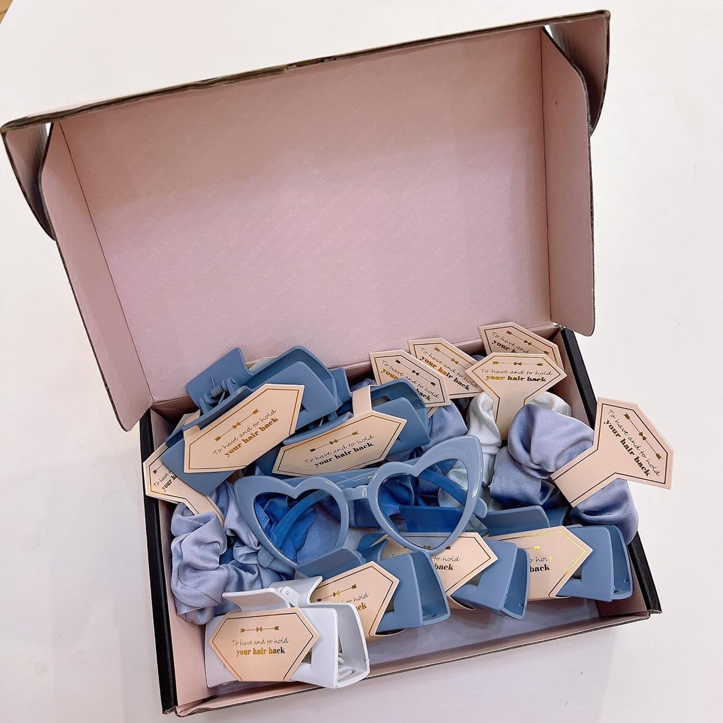 Bridesmaid Proposal Gifts 4.1inch 12pcs Square Hair Claw bachelorette party accessories Clips for Wedding Party Favors (White&Dusty blue)