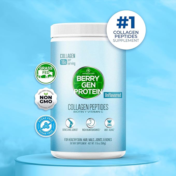 Unflavored Collagen Protein Powder with Biotin & Vitamin C – Powerful Bone & Joint Support, Anti-Aging Formula for Radiant Skin, Hair & Nails, Antioxidant-Rich Wellness Boost – 500g (1)