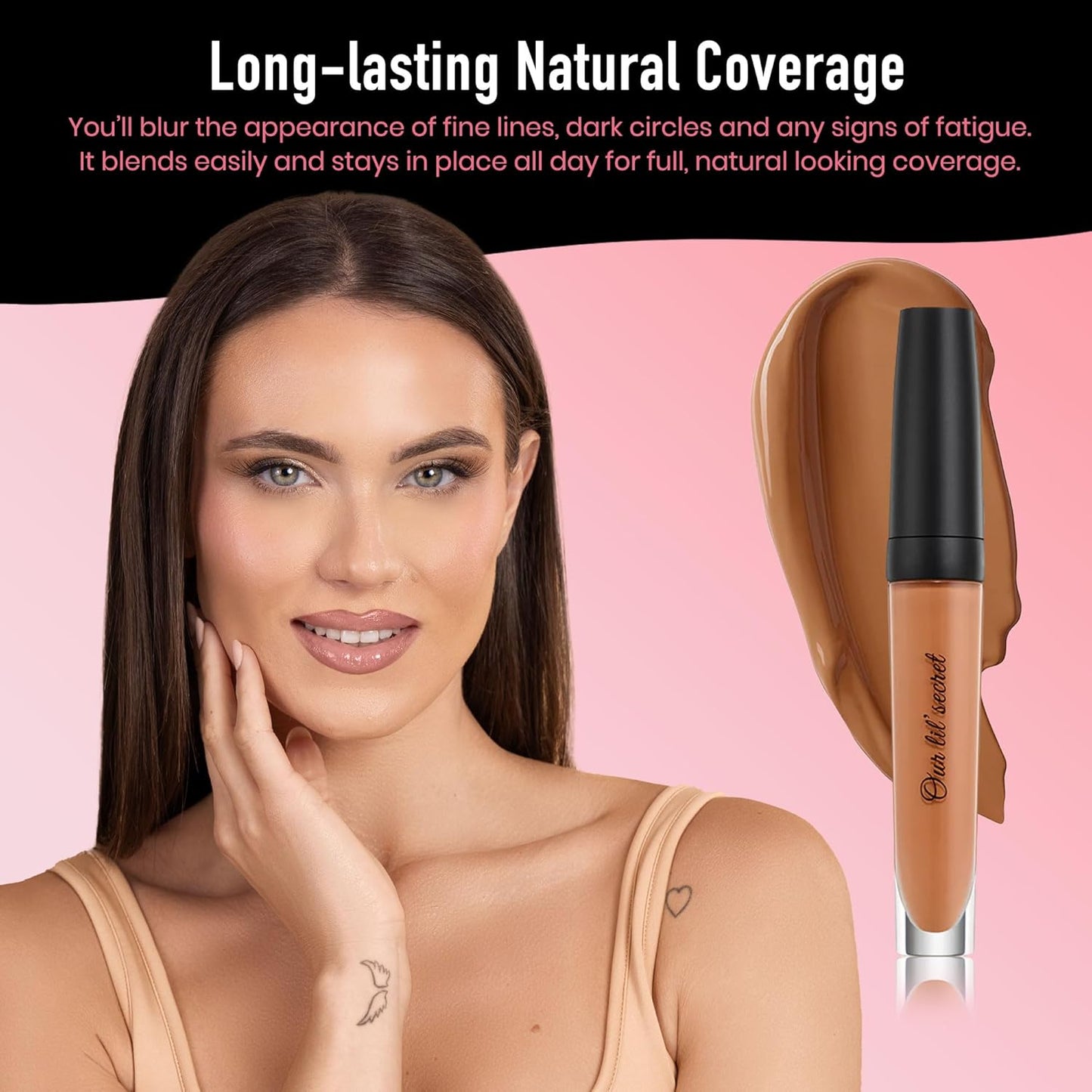 Frankie Rose Cosmetics Our Lil’ Secret Concealer - Full, Long Lasting Coverage for Dark Circles and Fine Lines - Easy to Blend - Soft, Smooth Complexion - Truffle