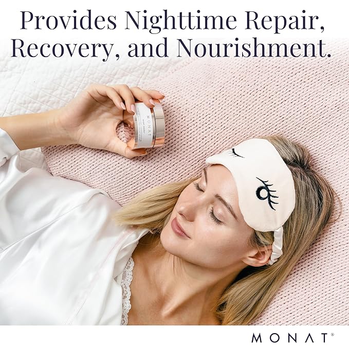 Monat Night Haven Crème – Intensive Hydrating Moisturizer for Face – Nighttime Repair Cream for Plump & Youthful Skin – Anti Aging Night Cream – Natural Night Cream with Shea Butter & Avocado Oil