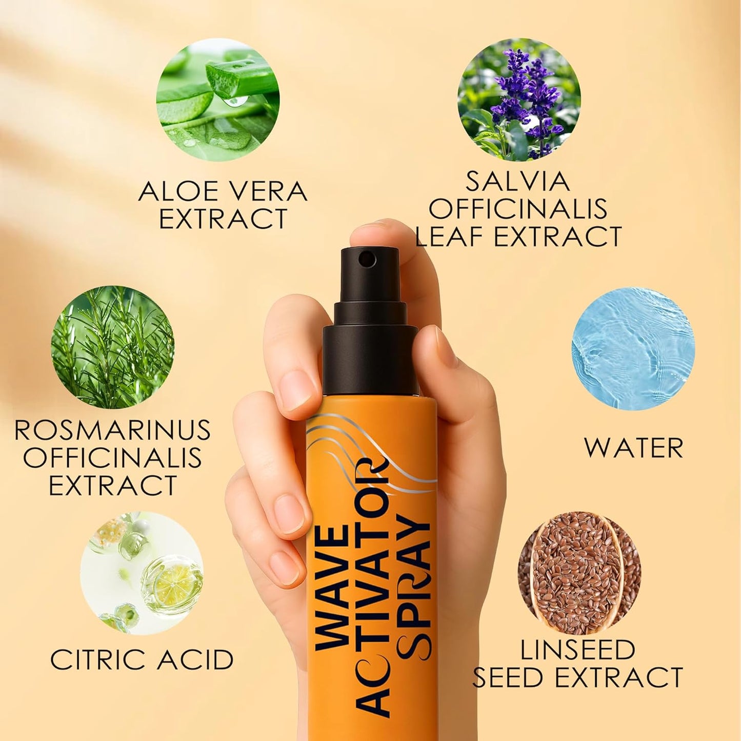 Wave Activator Spray for Natural Hair - Hydrating Curl Enhancer with Coconut Oil & Aloe Vera - Defines & Refreshes Wavy, Curly & Coily Hair