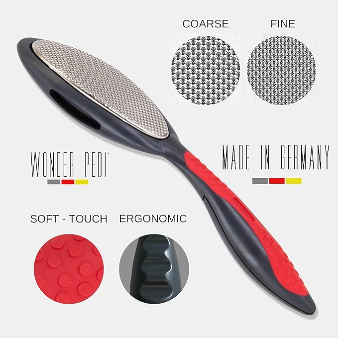 Made in Germany Double Sided Metal Foot File - Stainless Steel Feet Callus Remover - Feet Scrubber Dead Skin - Heel Scraper Cracked Heels Repair Professional Foot Rasp.