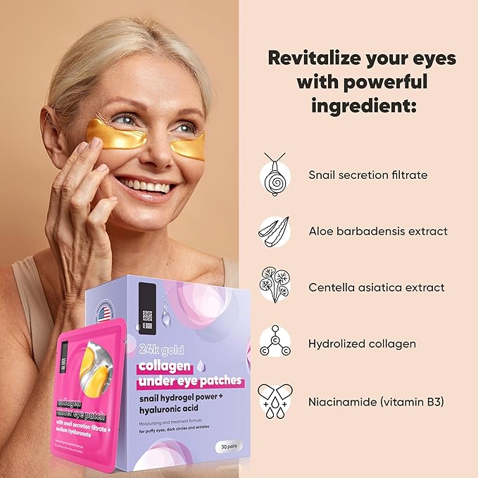 LE GUSHE K-BEAUTY Pimple Patches for Face (132 dots) & Under Eye Patches (30 Pairs). Gold Eye Mask with Collagen & Amino Acid, Cooling Eye Care for Wrinkles, Puffy Eyes & Dark Circles