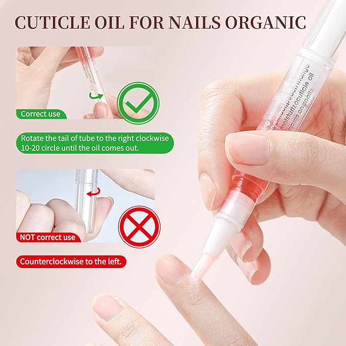 6Pcs Nail Cuticle Oils Nutrition Oil Pen & 6colour Chrome Nail Powder
