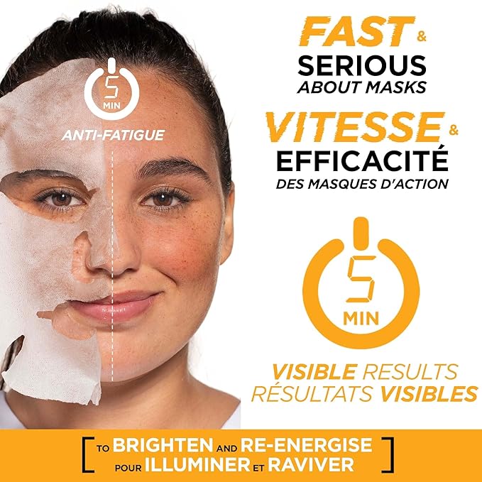 Pinea-C Brightening Serum Mask 5 Minute Sheet Mask with Vitamin C + Pineapple