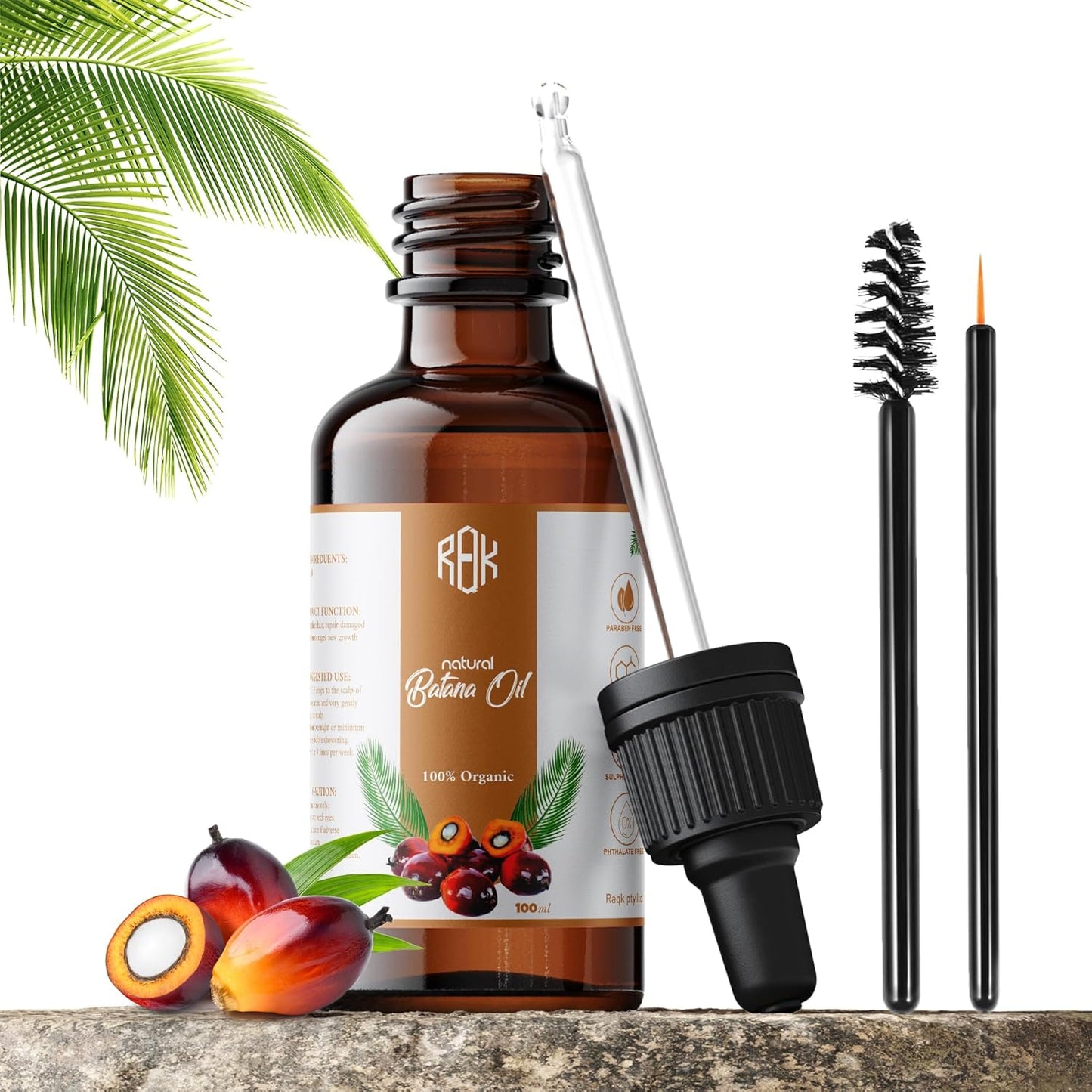 Batana Oil for Hair Growth Natural Scalp Oil for Strengthening, Repairing Damaged Hair, and Encouraging New Growth Pure & Paraben-Free Hair Growth Oil with Easy Dropper Lid and Eyelash kit